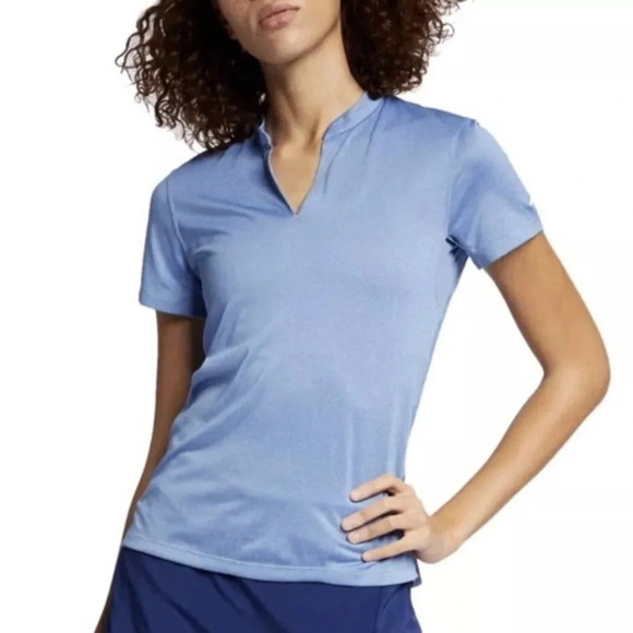 Nike Tops - Nike TechKnit Cool Women’s Golf Polo V-Neck Blue Size medium Style AJ5312